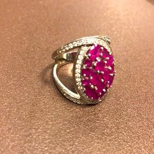NYC II® 3.76ctw Ruby & Zircon Split Shank Ring